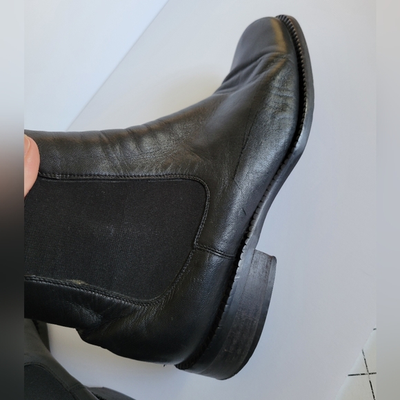 Vintage Hugo Buscati Black Leather Chelsea Boots Women's Size 10 - Picture 7 of 13